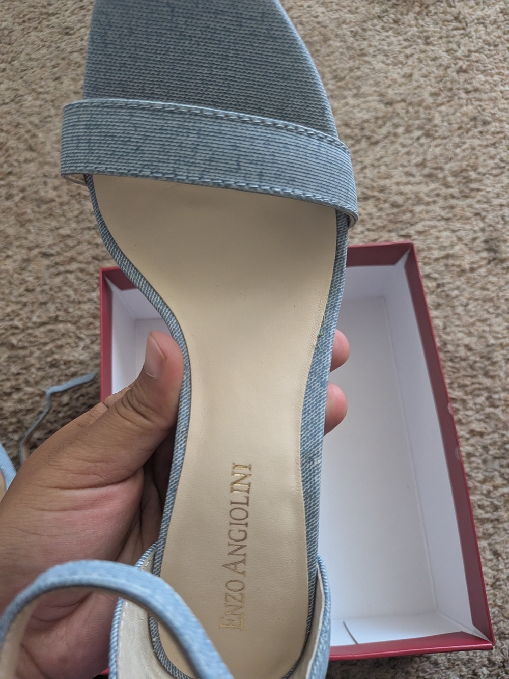 Enzo Angiolini Blue Denim Ankle Strap Sandals - Picture 4 of 5
